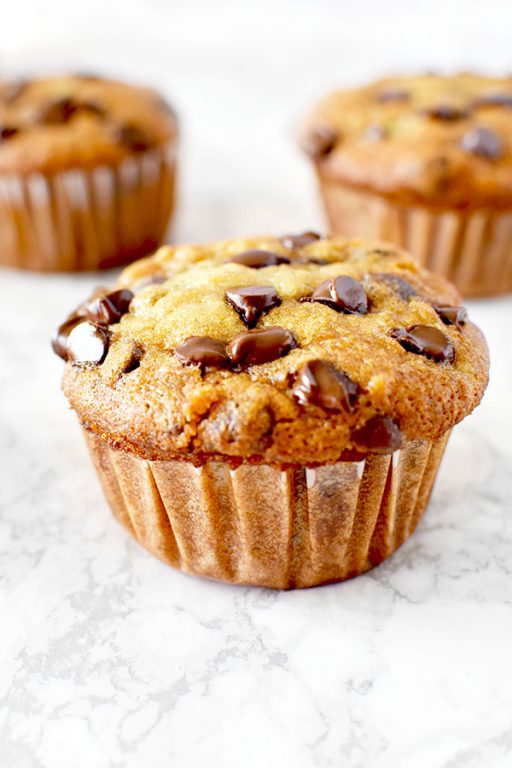 Moist Banana Chocolate Chip Muffins - The Taste of Kosher